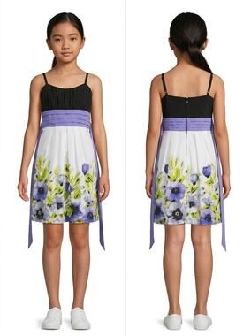 A. Byer Multicolor A-Line Mini Ruffle Knit Dress Girls Size 7